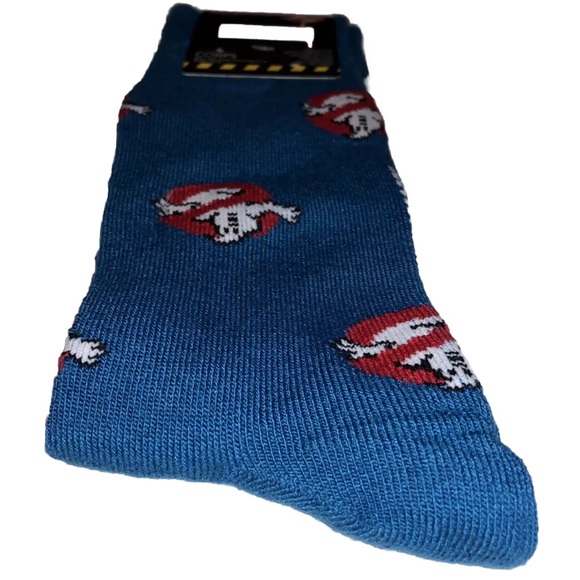 Ghostbusters Crew Socks 1 Pair Men 6.5-12 Blue White Red No Ghost Logo NEW! Bill - Picture 9 of 10